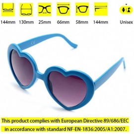 Aviator 6 Neon Colors Heart Shape Party Favors Sunglasses - Multi Packs - 6-pack Blue - CB183LNDE5L $11.47