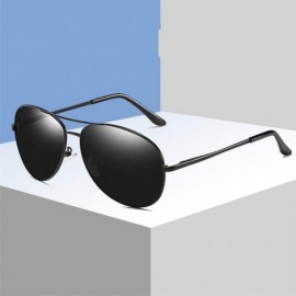 Oversized New Pilot Polarized Men's Sunglasses Fashion Ladies Glasses UV400 Oval Metal Frame Brand Sports Driving - C4 - CY19...