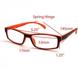 Rectangular 6904 SECOND GENERATION Semi-Rimless Flexie Reading Glasses NEW - Z4 Matte Black Orange 2 Tone - CQ18EWZUN30 $16.90