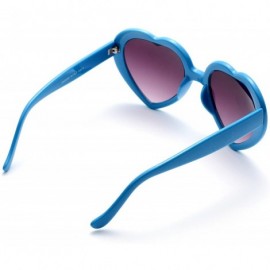 Aviator 6 Neon Colors Heart Shape Party Favors Sunglasses - Multi Packs - 6-pack Blue - CB183LNDE5L $11.47