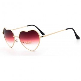 Goggle Fashion Heart Shaped Sunglasses Women Metal Clear Red Lens Glasses Sun Mirror Oculos De Sol - C4 Red - CO199C65H9O $24.22