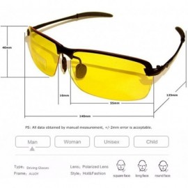 Goggle Driving Glasses Polarized Sunglasses - Black Frame77 - CR18C507T05 $24.48