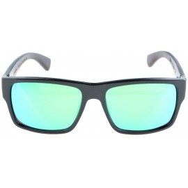 Wrap Quality Spring Hings Wood Temples Polarized Sunglasses Green Mirror - Green Mirror - C912EEH1Y1F $13.85