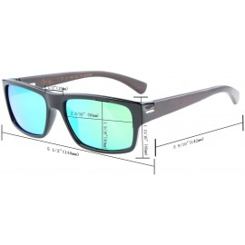 Wrap Quality Spring Hings Wood Temples Polarized Sunglasses Green Mirror - Green Mirror - C912EEH1Y1F $13.85