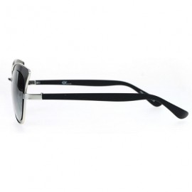 Cat Eye Womens Bat Shape Double Frame Retro Cat Eye Sunglasses - Black Mirror - CV12NT9XGAW $14.09