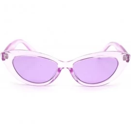 Oval Womens Mod Thick Plastic Cat Eye Gothic Sunglasses - Lavender Purple - CX18WAUA0LY $9.05