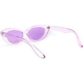 Oval Womens Mod Thick Plastic Cat Eye Gothic Sunglasses - Lavender Purple - CX18WAUA0LY $9.05