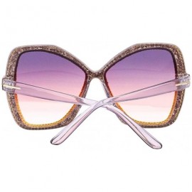 Oversized Sparkling Crystal Cat Eye Sunglasses UV Protection Rhinestone Sunglasses - Pink2046 - C318XRX2REC $17.66