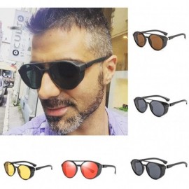 Shield Street Stylish Vintage Aviator Shade Sunglasses Glasses For Unisex Adults - Brown - C8196OM365X $8.93