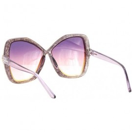 Oversized Sparkling Crystal Cat Eye Sunglasses UV Protection Rhinestone Sunglasses - Pink2046 - C318XRX2REC $17.66