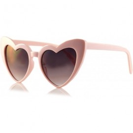 Cat Eye Iconic Celebrity Heart Cat-Eye Smoke Lens Sunglasses A059 - Pink - C71898GKGDT $9.24