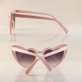 Cat Eye Iconic Celebrity Heart Cat-Eye Smoke Lens Sunglasses A059 - Pink - C71898GKGDT $9.24