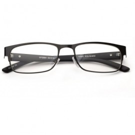 Square "Divide" Aluminum Brushed Prescription Ready Clear Lens Rx Frames - Black - CP12KRZF9FZ $18.06