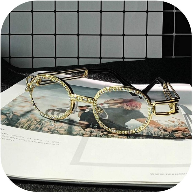 Round Vintage Small Round Diamond Sunglasses Women Fashion Steampunk Colorful Rhinestone Shades UV400 Oculos - Gv0276-6 - CT1...