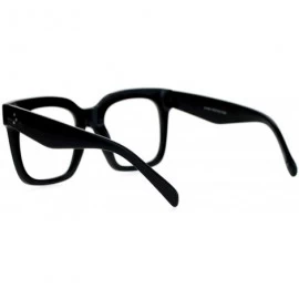 Wayfarer Oversize Thick Plastic Nerd Rectangular Horn Rim Horned Clear Lens Glasses - Shinny Black - CT12H5HA9BV $10.91