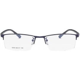 Rimless Mens Half rim Commercial Optical Myopia Frame Suit Prescription Eyewear - Blue - CW182ETRLQ5 $12.63