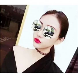 Aviator Round Sunglasses for Women Metal Aviator Glasses Nonpolarized UV Protection MLS8807 - Silver - CP18TUG390U $7.70