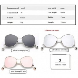 Aviator Round Sunglasses for Women Metal Aviator Glasses Nonpolarized UV Protection MLS8807 - Silver - CP18TUG390U $7.70