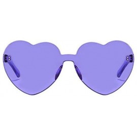 Square Fashion Rimless One Piece Clear Lens Color Candy Sunglasses - 3 Pack Heart- Combination - C718M5TOLCX $12.73