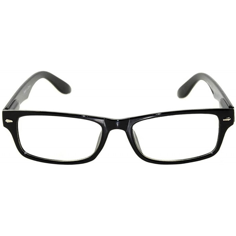 Rectangular Vintage Retro Narrow Rectangular Clear Lens Glasses Black Frame - CD11VCUA5ML $12.30