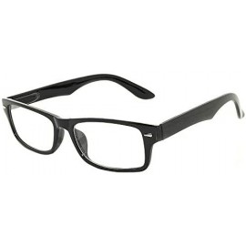 Rectangular Vintage Retro Narrow Rectangular Clear Lens Glasses Black Frame - CD11VCUA5ML $12.30