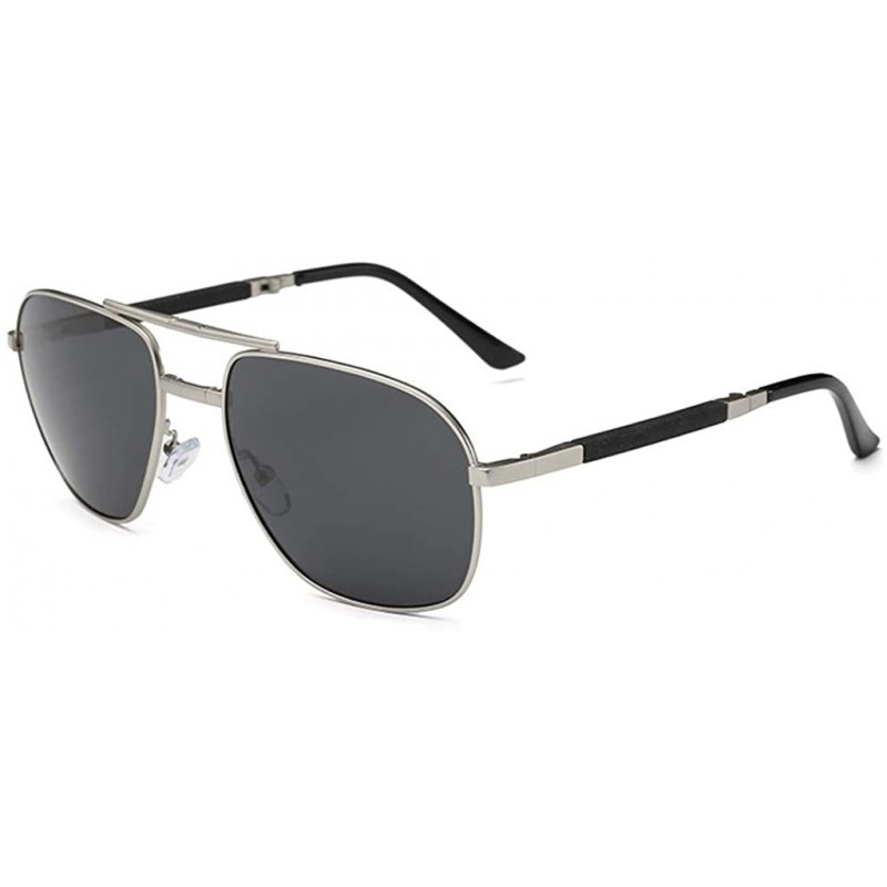 Goggle Unisex Men Women Fashion Polarized Sunglasses Foldable Easy Carry Eyewear Sunglasses - Silver - C818WQWKD3M $16.73