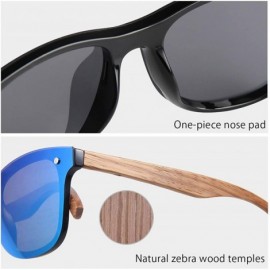 Sport Wooden Sunglasses Polarized For Men Women One Piece Mirrored Rimless Eyewear UV400 For Driving Sport Travel - C018XRGMS...