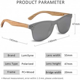 Sport Wooden Sunglasses Polarized For Men Women One Piece Mirrored Rimless Eyewear UV400 For Driving Sport Travel - C018XRGMS...