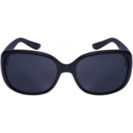 Oval Chic Two Toned Sunnies w/Polarized Lens 32062TT-P - Black - C7185KMOW6Q $13.54