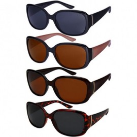 Oval Chic Two Toned Sunnies w/Polarized Lens 32062TT-P - Black - C7185KMOW6Q $13.54