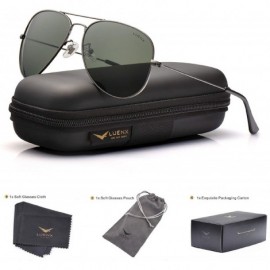 Aviator Aviator Sunglasses Polarized for Men Women-Mirror/Non-mirror UV400 with Case - 17 Gray Green - CR18WW8SL36 $19.03