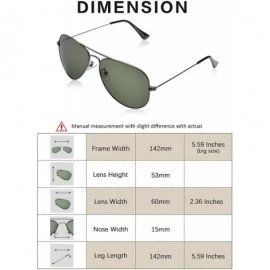 Aviator Aviator Sunglasses Polarized for Men Women-Mirror/Non-mirror UV400 with Case - 17 Gray Green - CR18WW8SL36 $19.03