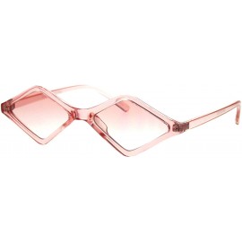 Square Skinny Diamond Shape Sunglasses Womens Trendy Fashion Translucent Colors - Pink - CW18NZ9QM5N $10.98