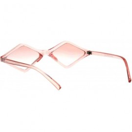 Square Skinny Diamond Shape Sunglasses Womens Trendy Fashion Translucent Colors - Pink - CW18NZ9QM5N $10.98