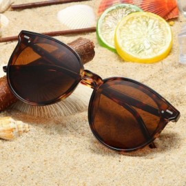 Round Classic Round Polarized Sunglasses For Women Retro Vintage UV Protection - Tortoise Frame/Brown Lens - C7197EWSDC9 $17.93