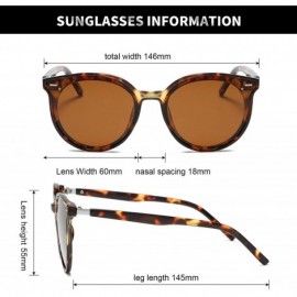 Round Classic Round Polarized Sunglasses For Women Retro Vintage UV Protection - Tortoise Frame/Brown Lens - C7197EWSDC9 $17.93