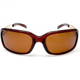 Square Women's Classic Wide Polarized Sunglasses - Liz Taylor A Place In The Sun - Brown - CM122JU1NRJ $14.29