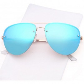 Round UV400 Womens Round CatEye Sunglasses with Design Fashion Frame and Flash Lens Option - CL18GDREXWY $9.60