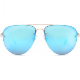 Round UV400 Womens Round CatEye Sunglasses with Design Fashion Frame and Flash Lens Option - CL18GDREXWY $9.60