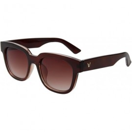 Wayfarer Designer Oversized vintage classic Women Men Sunglasses Glasses 1212 - Brown - CC12EJJFYOB $27.69