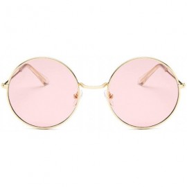 Round Small Round Sunglasses Women Famous Vintage Sun Glasses Female Retro Personality Metal Eyewear Style - Goldpurple - CR1...