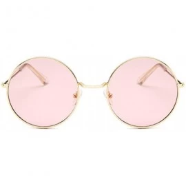 Round Small Round Sunglasses Women Famous Vintage Sun Glasses Female Retro Personality Metal Eyewear Style - Goldpurple - CR1...