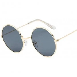 Round Small Round Sunglasses Women Famous Vintage Sun Glasses Female Retro Personality Metal Eyewear Style - Goldpurple - CR1...