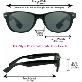 Square Retro Classic Bifocal Reading Sunglasses 80's Style Men Women RX - Black Grey Lens - CD18LEG8E4L $14.09