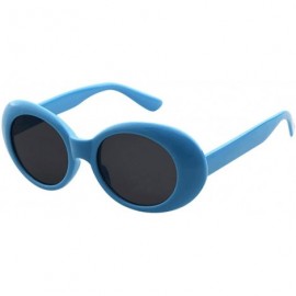 Oval Sunglasses Retro Vintage Unisex Sunglasses Rapper Oval Shades Grunge Glasses - M - C218H3EXWSX $6.30