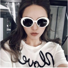 Oval Sunglasses Retro Vintage Unisex Sunglasses Rapper Oval Shades Grunge Glasses - M - C218H3EXWSX $6.30