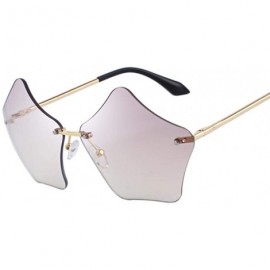 Aviator DESIGN Women Rimless Sunglasses Gradient Lens UV400 Protection S6173 C08 Brown - C07 Clear - CN18YKUIM0W $13.84