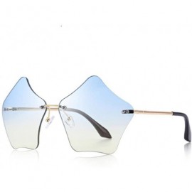 Aviator DESIGN Women Rimless Sunglasses Gradient Lens UV400 Protection S6173 C08 Brown - C07 Clear - CN18YKUIM0W $13.84