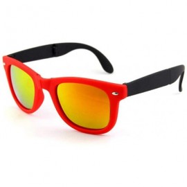 Cat Eye Classic Folding Cat Eye Sunglasses Fashion Women Men Driving Unisex Sun glasses - Red/Red - CJ1986UO942 $11.91