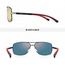 Square HOT Fashion Driving Polarized Sunglasses for Men Square 45mm glasses S8714 - Red Mirror - C818NIA4YZ6 $16.97